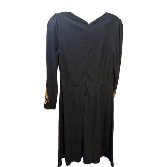 Loft Womens Black Floral Embroidered Dress Size 0 - Picture 8 of 12